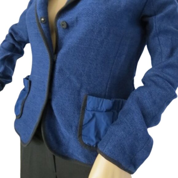 Lida Baday Blue Fitted Blazer with Ruched Back - Picture 4 of 7